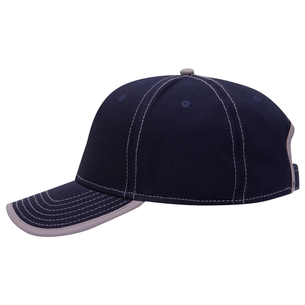 Cotton Twill/Contrast Stitching Trim Visor 6 Panel Cap - Cotton Twill/Contrast Stitching Trim Visor 6 Panel Cap - Image 29 of 54