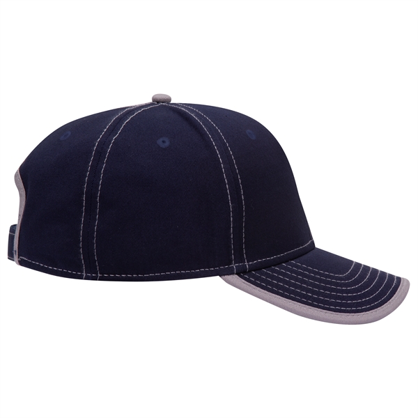 Cotton Twill/Contrast Stitching Trim Visor 6 Panel Cap - Cotton Twill/Contrast Stitching Trim Visor 6 Panel Cap - Image 30 of 54