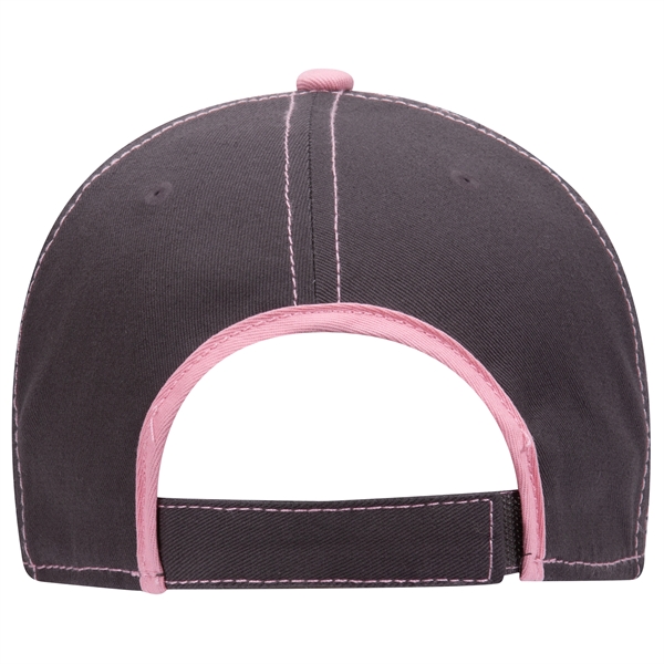 Cotton Twill/Contrast Stitching Trim Visor 6 Panel Cap - Cotton Twill/Contrast Stitching Trim Visor 6 Panel Cap - Image 44 of 54