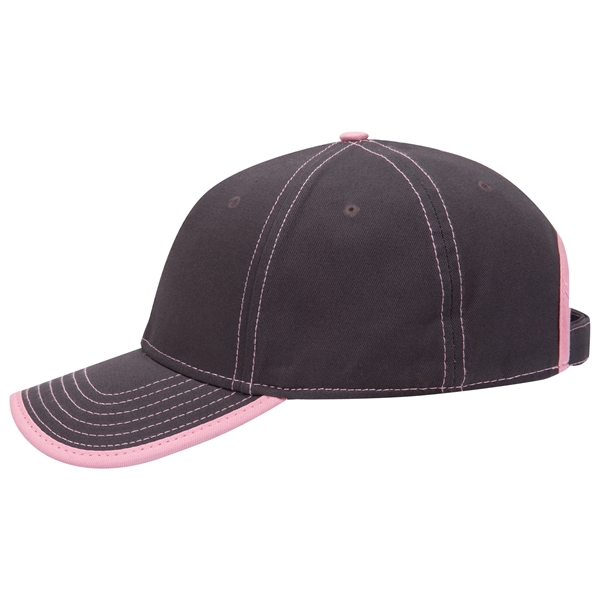 Cotton Twill/Contrast Stitching Trim Visor 6 Panel Cap - Cotton Twill/Contrast Stitching Trim Visor 6 Panel Cap - Image 47 of 54