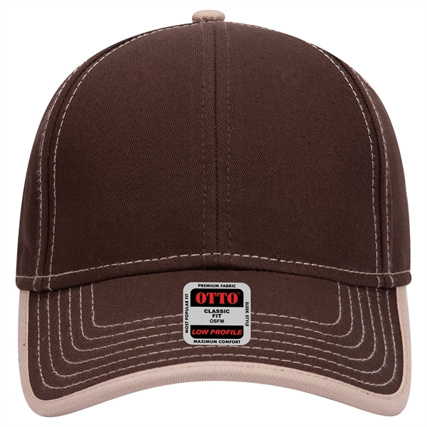 Cotton Twill/Contrast Stitching Trim Visor 6 Panel Cap - Cotton Twill/Contrast Stitching Trim Visor 6 Panel Cap - Image 51 of 54