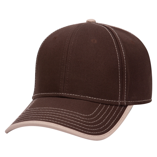 Cotton Twill/Contrast Stitching Trim Visor 6 Panel Cap - Cotton Twill/Contrast Stitching Trim Visor 6 Panel Cap - Image 52 of 54
