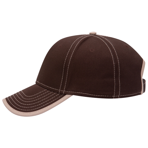 Cotton Twill/Contrast Stitching Trim Visor 6 Panel Cap - Cotton Twill/Contrast Stitching Trim Visor 6 Panel Cap - Image 53 of 54