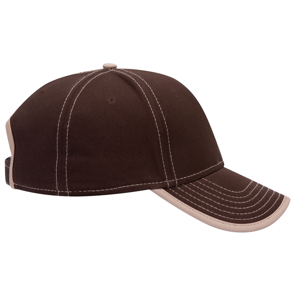 Cotton Twill/Contrast Stitching Trim Visor 6 Panel Cap - Cotton Twill/Contrast Stitching Trim Visor 6 Panel Cap - Image 54 of 54