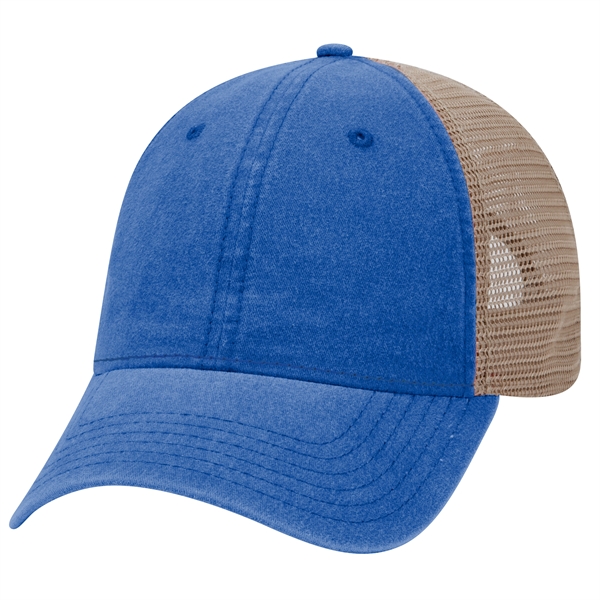 6Panel Garment Washed Cotton Twill/Mesh Back Low Profile Cap - 6Panel Garment Washed Cotton Twill/Mesh Back Low Profile Cap - Image 13 of 54