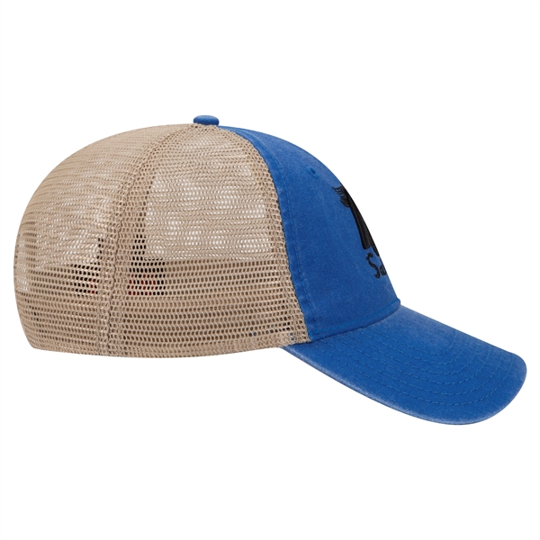 6Panel Garment Washed Cotton Twill/Mesh Back Low Profile Cap - 6Panel Garment Washed Cotton Twill/Mesh Back Low Profile Cap - Image 17 of 54