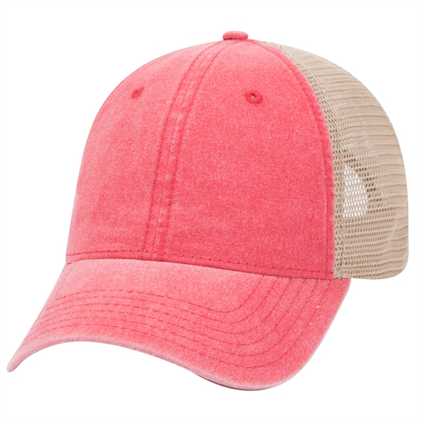 6Panel Garment Washed Cotton Twill/Mesh Back Low Profile Cap - 6Panel Garment Washed Cotton Twill/Mesh Back Low Profile Cap - Image 26 of 78