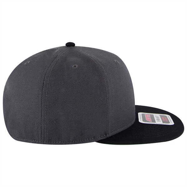 Wool Blend Twill Round Flat Visor "SNAP" 6 Panel Hat - Wool Blend Twill Round Flat Visor "SNAP" 6 Panel Hat - Image 165 of 193