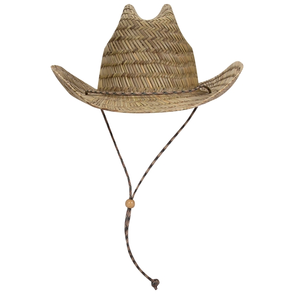 Straw Cowboy Hat With Adjustable Cord - Straw Cowboy Hat With Adjustable Cord - Image 3 of 5