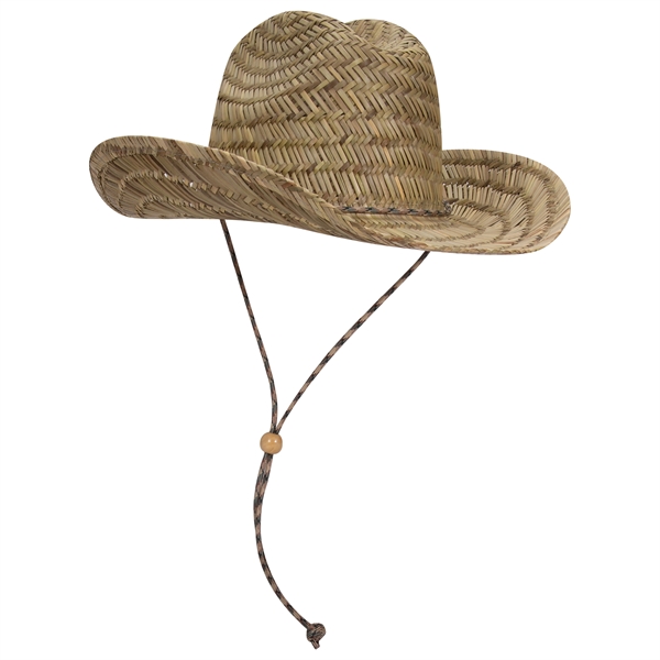 Straw Cowboy Hat With Adjustable Cord - Straw Cowboy Hat With Adjustable Cord - Image 1 of 5
