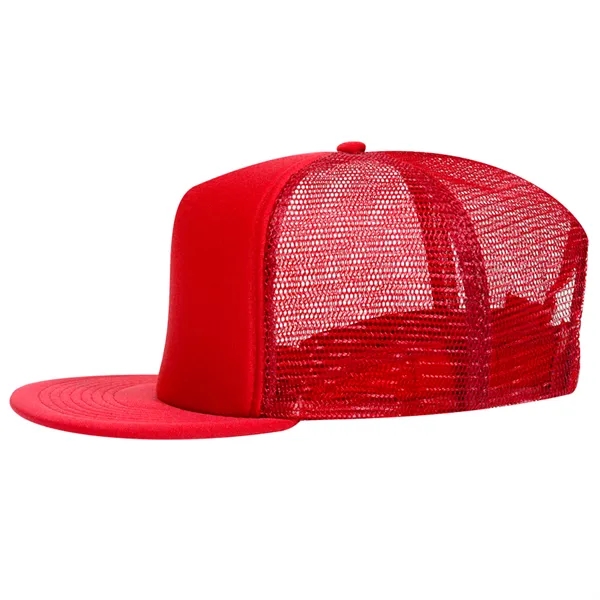 Polyester Foam/Round Visor "SNAP" 5 Panel Mesh Back Hat - Polyester Foam/Round Visor "SNAP" 5 Panel Mesh Back Hat - Image 5 of 48