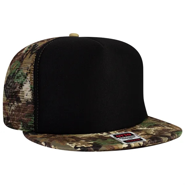 Polyester Foam/Round Visor "SNAP" 5 Panel Mesh Back Hat - Polyester Foam/Round Visor "SNAP" 5 Panel Mesh Back Hat - Image 7 of 48