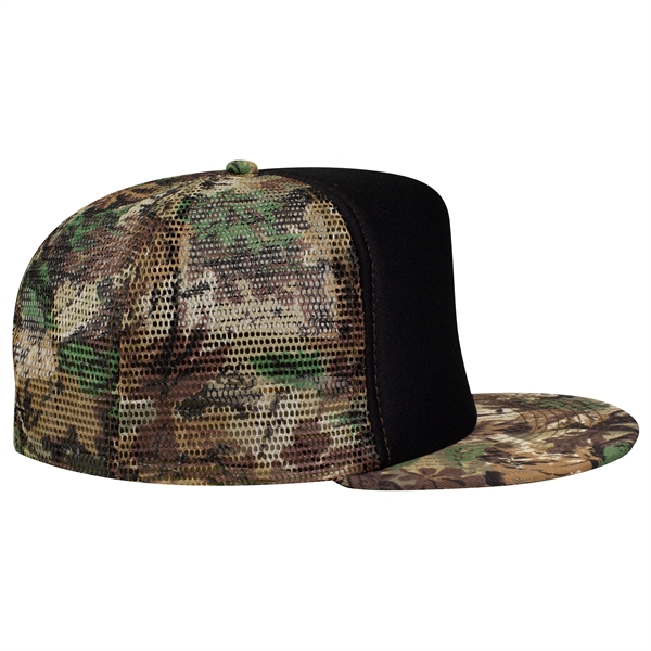 Polyester Foam/Round Visor "SNAP" 5 Panel Mesh Back Hat - Polyester Foam/Round Visor "SNAP" 5 Panel Mesh Back Hat - Image 12 of 48