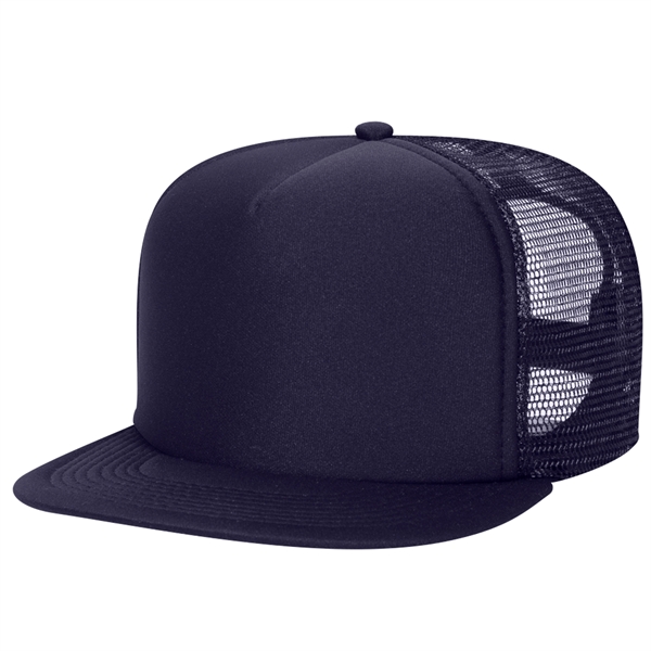 Polyester Foam/Round Visor "SNAP" 5 Panel Mesh Back Hat - Polyester Foam/Round Visor "SNAP" 5 Panel Mesh Back Hat - Image 22 of 48