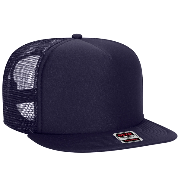 Polyester Foam/Round Visor "SNAP" 5 Panel Mesh Back Hat - Polyester Foam/Round Visor "SNAP" 5 Panel Mesh Back Hat - Image 19 of 48