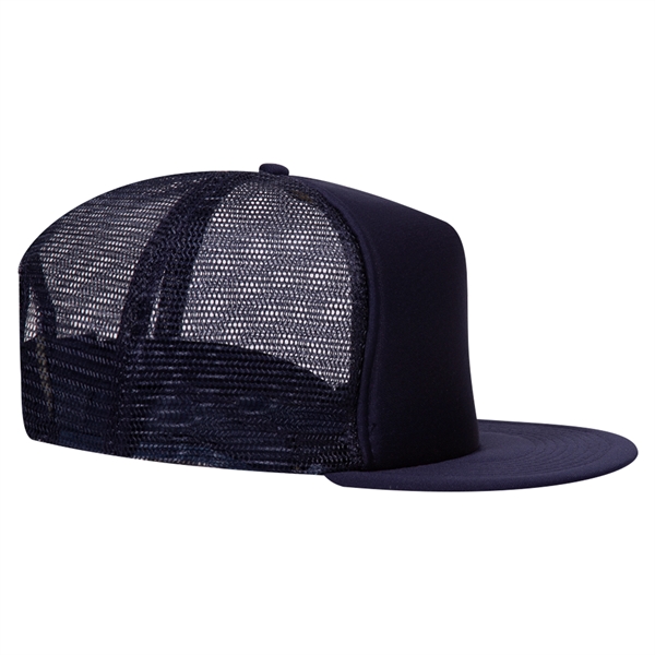 Polyester Foam/Round Visor "SNAP" 5 Panel Mesh Back Hat - Polyester Foam/Round Visor "SNAP" 5 Panel Mesh Back Hat - Image 24 of 48