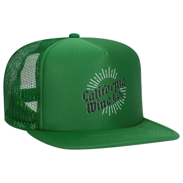 Polyester Foam/Round Visor "SNAP" 5 Panel Mesh Back Hat - Polyester Foam/Round Visor "SNAP" 5 Panel Mesh Back Hat - Image 0 of 48