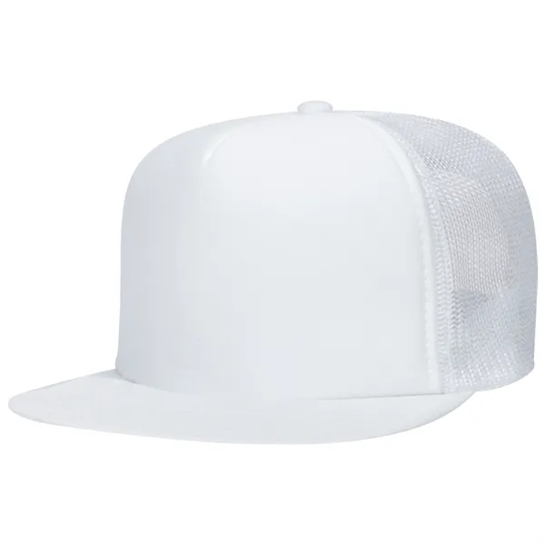 Polyester Foam/Round Visor "SNAP" 5 Panel Mesh Back Hat - Polyester Foam/Round Visor "SNAP" 5 Panel Mesh Back Hat - Image 28 of 48