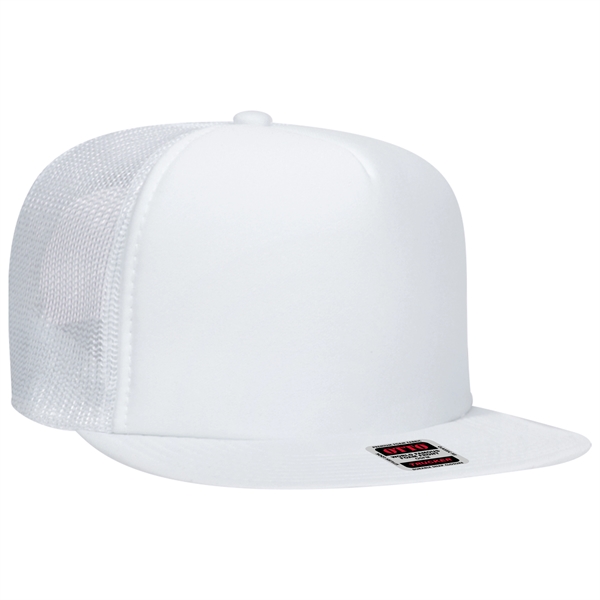 Polyester Foam/Round Visor "SNAP" 5 Panel Mesh Back Hat - Polyester Foam/Round Visor "SNAP" 5 Panel Mesh Back Hat - Image 25 of 48