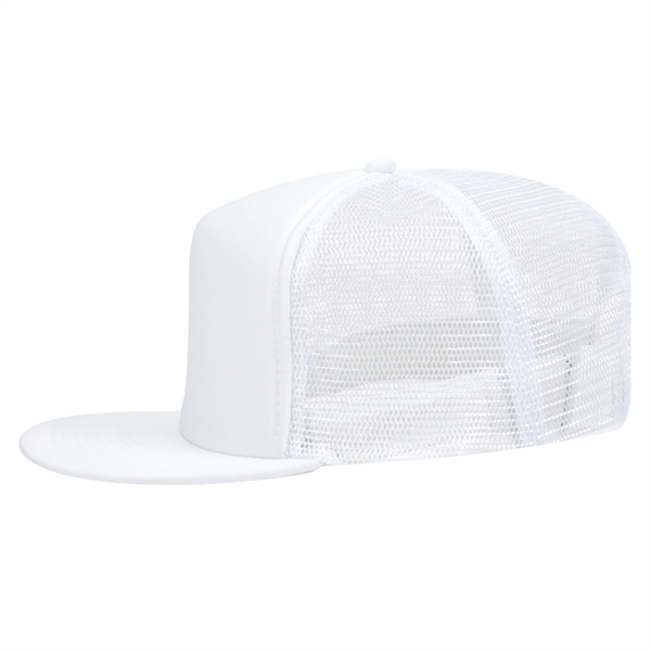 Polyester Foam/Round Visor "SNAP" 5 Panel Mesh Back Hat - Polyester Foam/Round Visor "SNAP" 5 Panel Mesh Back Hat - Image 29 of 48