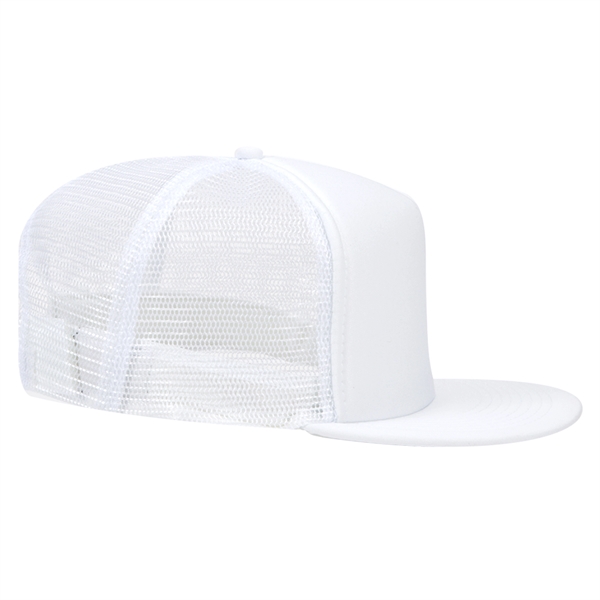 Polyester Foam/Round Visor "SNAP" 5 Panel Mesh Back Hat - Polyester Foam/Round Visor "SNAP" 5 Panel Mesh Back Hat - Image 30 of 48