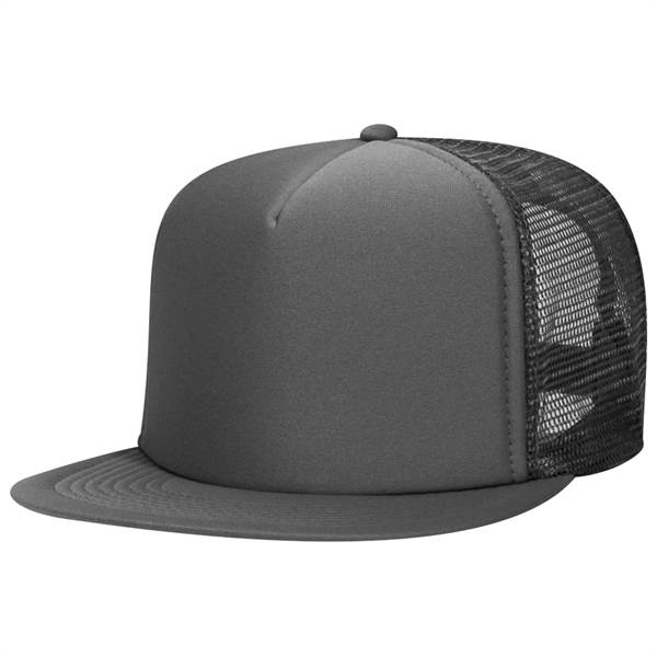 Polyester Foam/Round Visor "SNAP" 5 Panel Mesh Back Hat - Polyester Foam/Round Visor "SNAP" 5 Panel Mesh Back Hat - Image 34 of 48