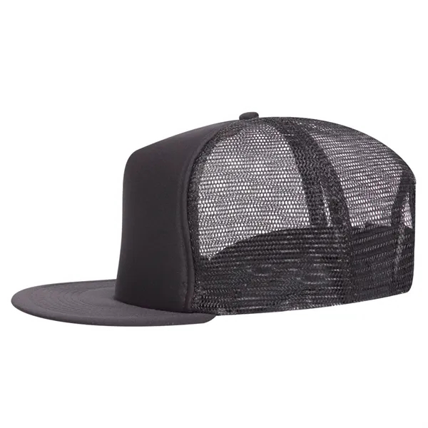 Polyester Foam/Round Visor "SNAP" 5 Panel Mesh Back Hat - Polyester Foam/Round Visor "SNAP" 5 Panel Mesh Back Hat - Image 35 of 48