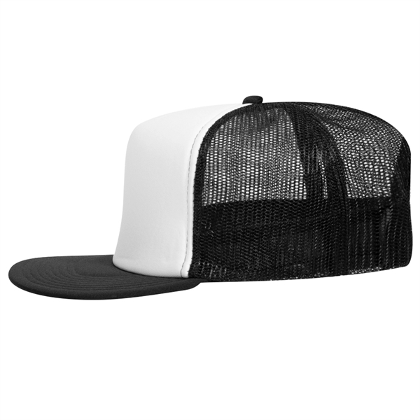 Polyester Foam/Round Visor "SNAP" 5 Panel Mesh Back Hat - Polyester Foam/Round Visor "SNAP" 5 Panel Mesh Back Hat - Image 41 of 48