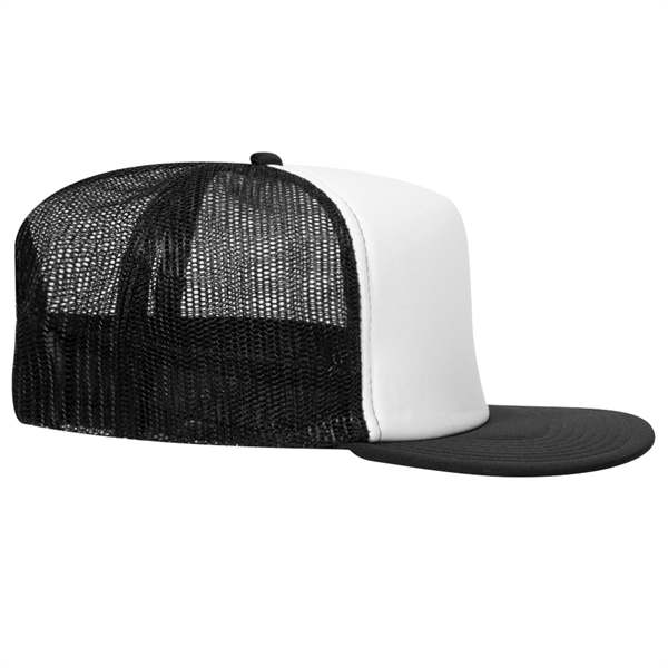 Polyester Foam/Round Visor "SNAP" 5 Panel Mesh Back Hat - Polyester Foam/Round Visor "SNAP" 5 Panel Mesh Back Hat - Image 42 of 48