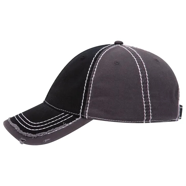 Contrast Stitching/Distressed Trim Edge Visor 6Panel Dad Hat - Contrast Stitching/Distressed Trim Edge Visor 6Panel Dad Hat - Image 5 of 48