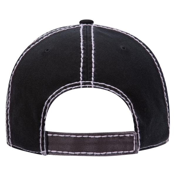 Contrast Stitching/Distressed Trim Edge Visor 6Panel Dad Hat - Contrast Stitching/Distressed Trim Edge Visor 6Panel Dad Hat - Image 15 of 48