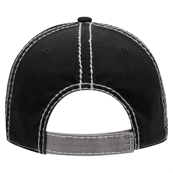 Contrast Stitching/Distressed Trim Edge Visor 6Panel Dad Hat - Contrast Stitching/Distressed Trim Edge Visor 6Panel Dad Hat - Image 26 of 48