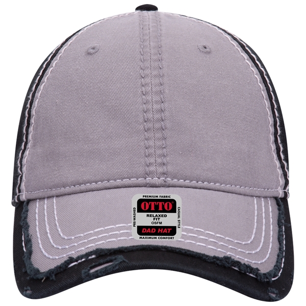 Contrast Stitching/Distressed Trim Edge Visor 6Panel Dad Hat - Contrast Stitching/Distressed Trim Edge Visor 6Panel Dad Hat - Image 27 of 48
