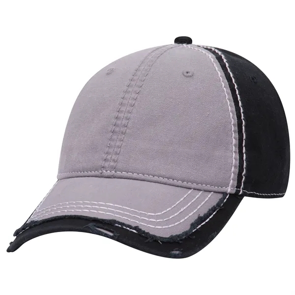 Contrast Stitching/Distressed Trim Edge Visor 6Panel Dad Hat - Contrast Stitching/Distressed Trim Edge Visor 6Panel Dad Hat - Image 28 of 48
