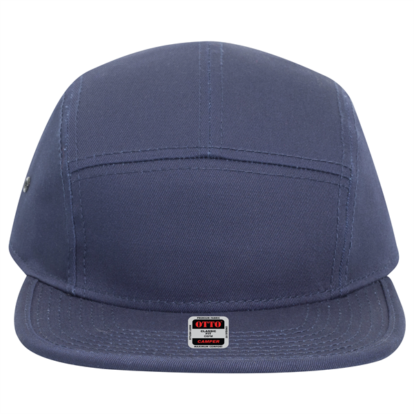 Cotton Twill Square Visor w/ Binding Trim 5 Panel Camper Hat - Cotton Twill Square Visor w/ Binding Trim 5 Panel Camper Hat - Image 10 of 27