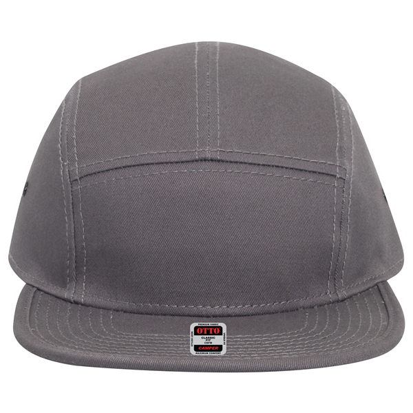 Cotton Twill Square Visor w/ Binding Trim 5 Panel Camper Hat - Cotton Twill Square Visor w/ Binding Trim 5 Panel Camper Hat - Image 17 of 27