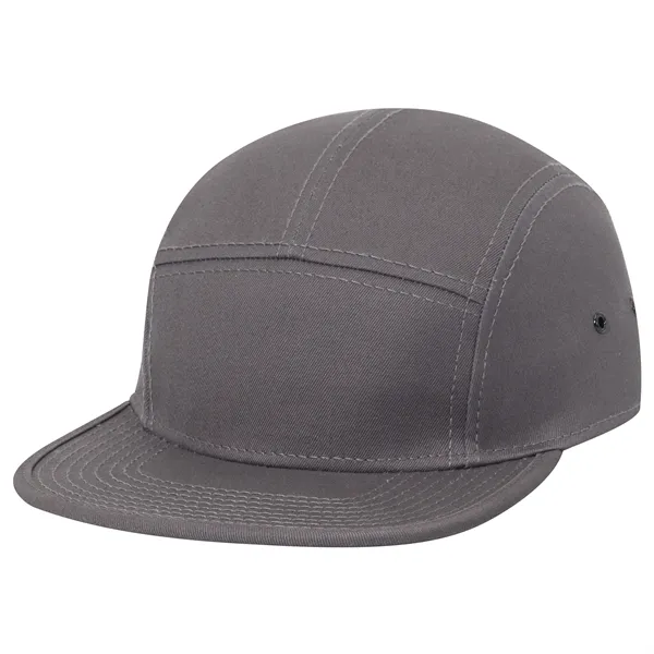 Cotton Twill Square Visor w/ Binding Trim 5 Panel Camper Hat - Cotton Twill Square Visor w/ Binding Trim 5 Panel Camper Hat - Image 18 of 27