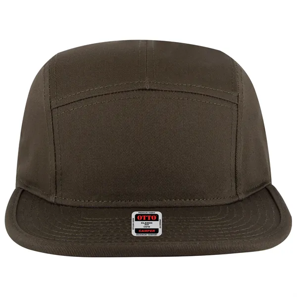 Cotton Twill Square Visor w/ Binding Trim 5 Panel Camper Hat - Cotton Twill Square Visor w/ Binding Trim 5 Panel Camper Hat - Image 24 of 27