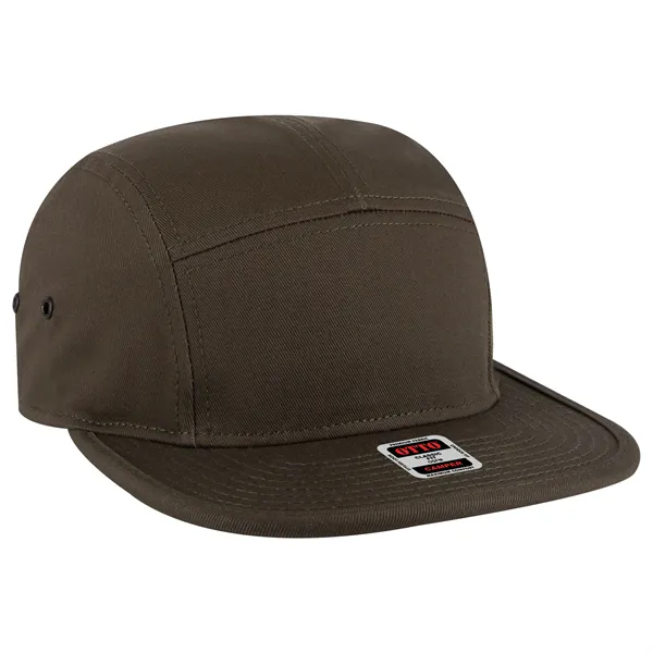 Cotton Twill Square Visor w/ Binding Trim 5 Panel Camper Hat - Cotton Twill Square Visor w/ Binding Trim 5 Panel Camper Hat - Image 21 of 27