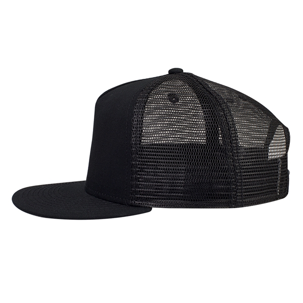 Cotton Twill Round Visor "SNAP" 5 Panel Mesh Back Hat - Cotton Twill Round Visor "SNAP" 5 Panel Mesh Back Hat - Image 5 of 31