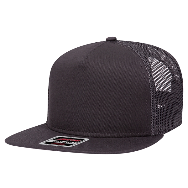 Cotton Twill Round Visor "SNAP" 5 Panel Mesh Back Hat - Cotton Twill Round Visor "SNAP" 5 Panel Mesh Back Hat - Image 10 of 31