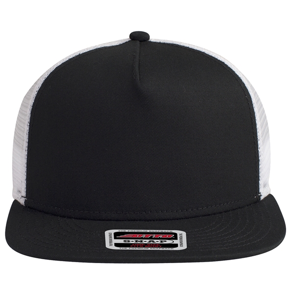 Cotton Twill Round Visor "SNAP" 5 Panel Mesh Back Hat - Cotton Twill Round Visor "SNAP" 5 Panel Mesh Back Hat - Image 15 of 31
