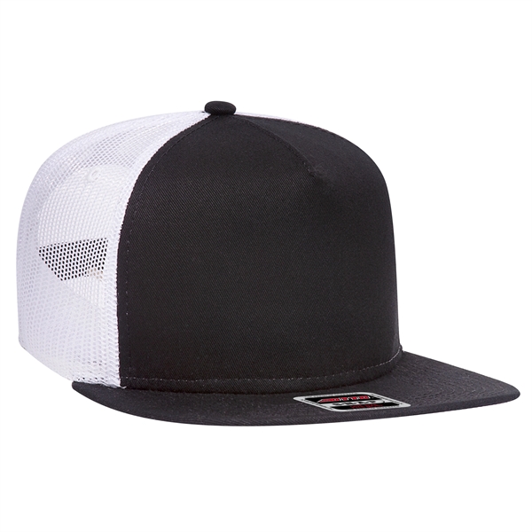 Cotton Twill Round Visor "SNAP" 5 Panel Mesh Back Hat - Cotton Twill Round Visor "SNAP" 5 Panel Mesh Back Hat - Image 13 of 31