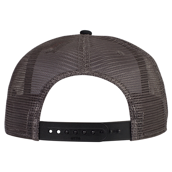 Cotton Twill Round Visor "SNAP" 5 Panel Mesh Back Hat - Cotton Twill Round Visor "SNAP" 5 Panel Mesh Back Hat - Image 20 of 31
