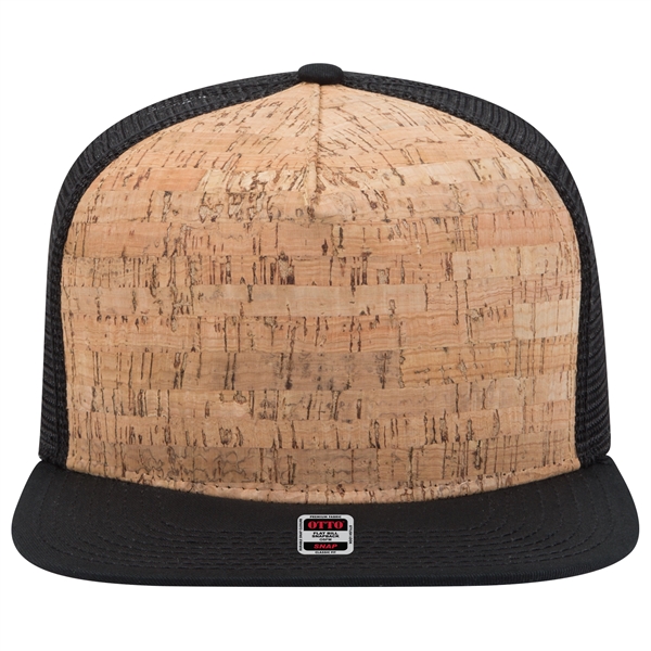 Cork Square Flat Visor "SNAP" 5 Panel Mesh Back Hat - Cork Square Flat Visor "SNAP" 5 Panel Mesh Back Hat - Image 3 of 24