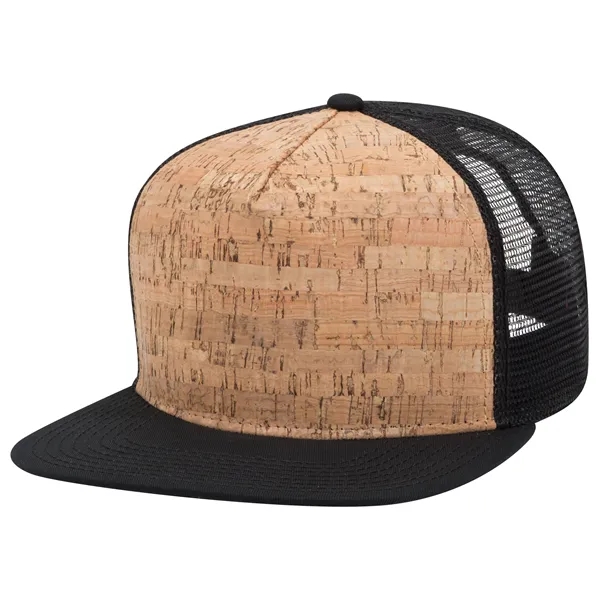 Cork Square Flat Visor "SNAP" 5 Panel Mesh Back Hat - Cork Square Flat Visor "SNAP" 5 Panel Mesh Back Hat - Image 4 of 24