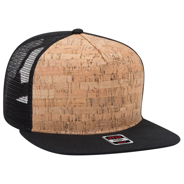 Cork Square Flat Visor "SNAP" 5 Panel Mesh Back Hat - Cork Square Flat Visor "SNAP" 5 Panel Mesh Back Hat - Image 1 of 24