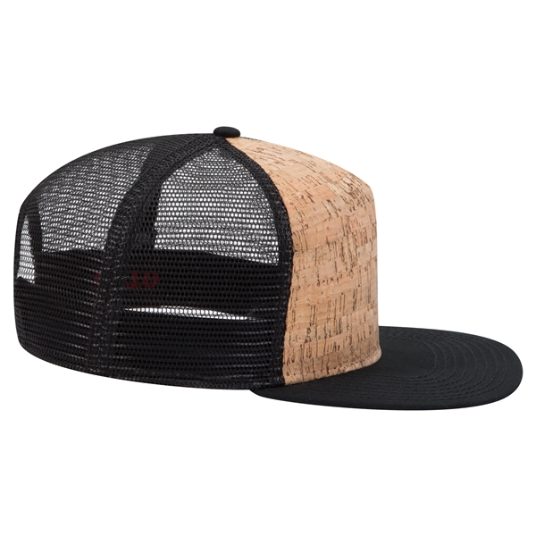Cork Square Flat Visor "SNAP" 5 Panel Mesh Back Hat - Cork Square Flat Visor "SNAP" 5 Panel Mesh Back Hat - Image 6 of 24