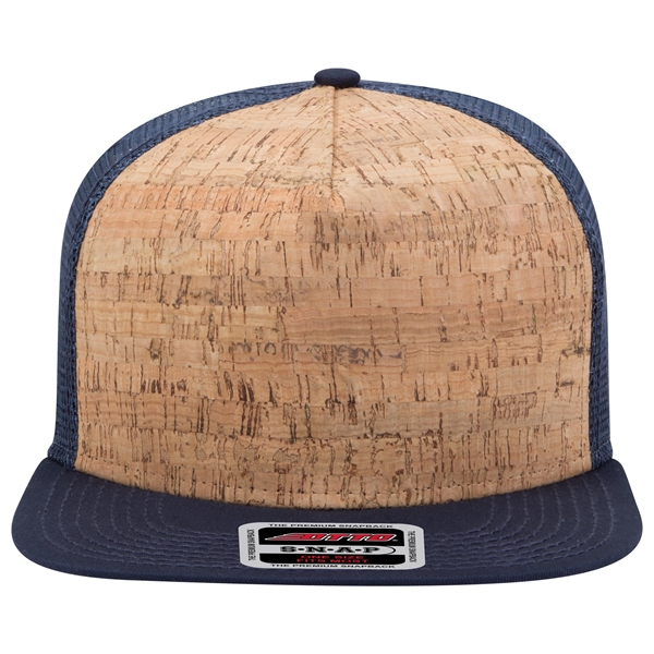 Cork Square Flat Visor "SNAP" 5 Panel Mesh Back Hat - Cork Square Flat Visor "SNAP" 5 Panel Mesh Back Hat - Image 9 of 24