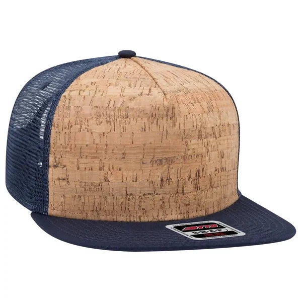 Cork Square Flat Visor "SNAP" 5 Panel Mesh Back Hat - Cork Square Flat Visor "SNAP" 5 Panel Mesh Back Hat - Image 7 of 24